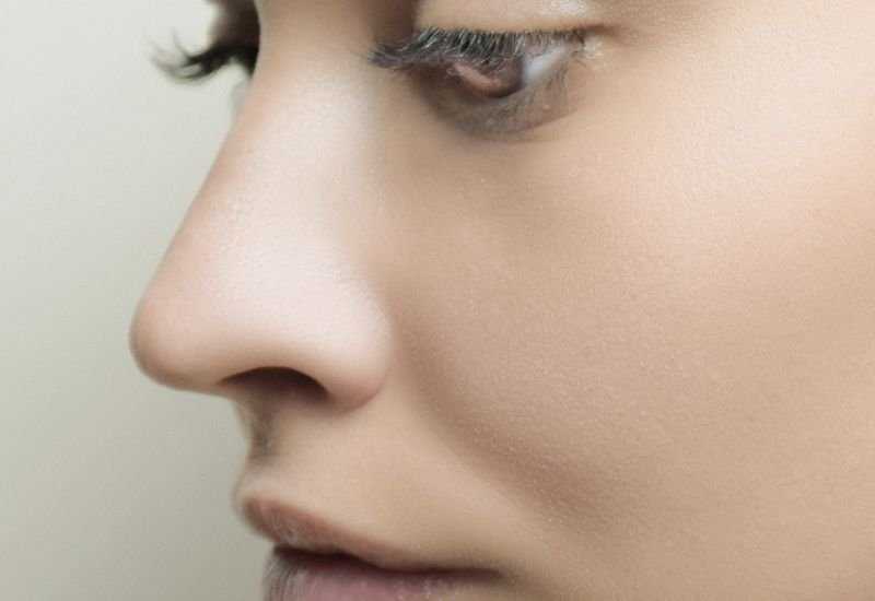 Retrato de perfil com pele uniforme e sem manchas, resultado do protocolo pele sem manchas